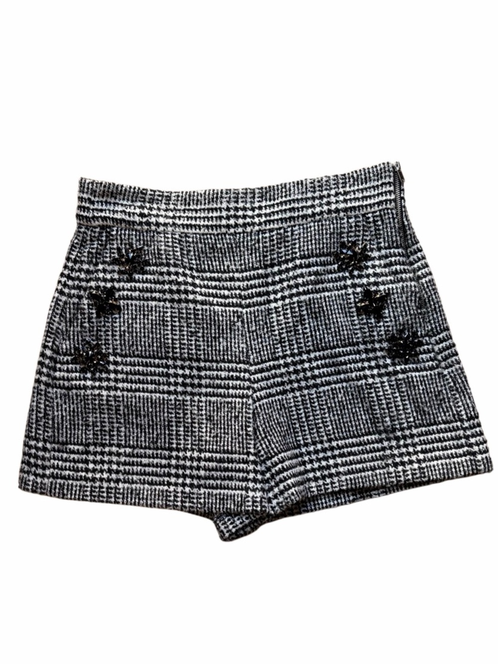Zara High-Waist Black & White Plaid Women’s Shorts Size Small